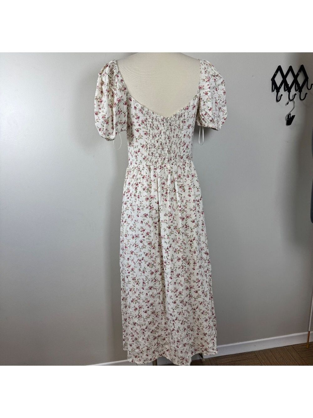Reformation Ladonna Ivory Floral Midi Dress size 8 - Picture 5 of 14